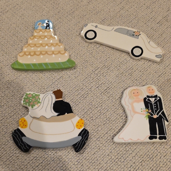 Wedding Themed Ceramic Magnets Set